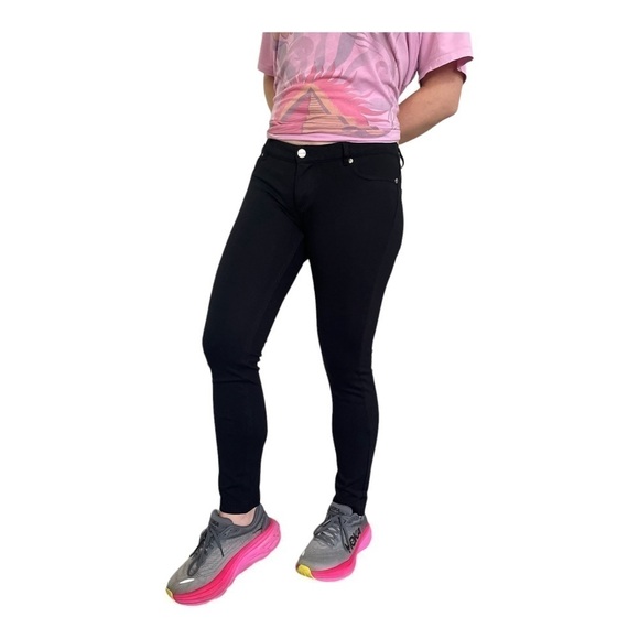 Body C stretchy black leggings/pants 5 pockets design zip/button Women M - Picture 9 of 16